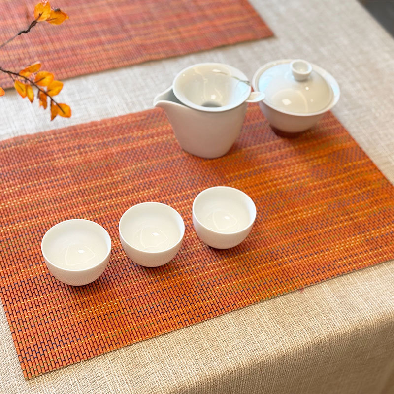 Heat Resistant Bamboo Dining Placemats Custom Woven Non-Slip Bowl Table Mats