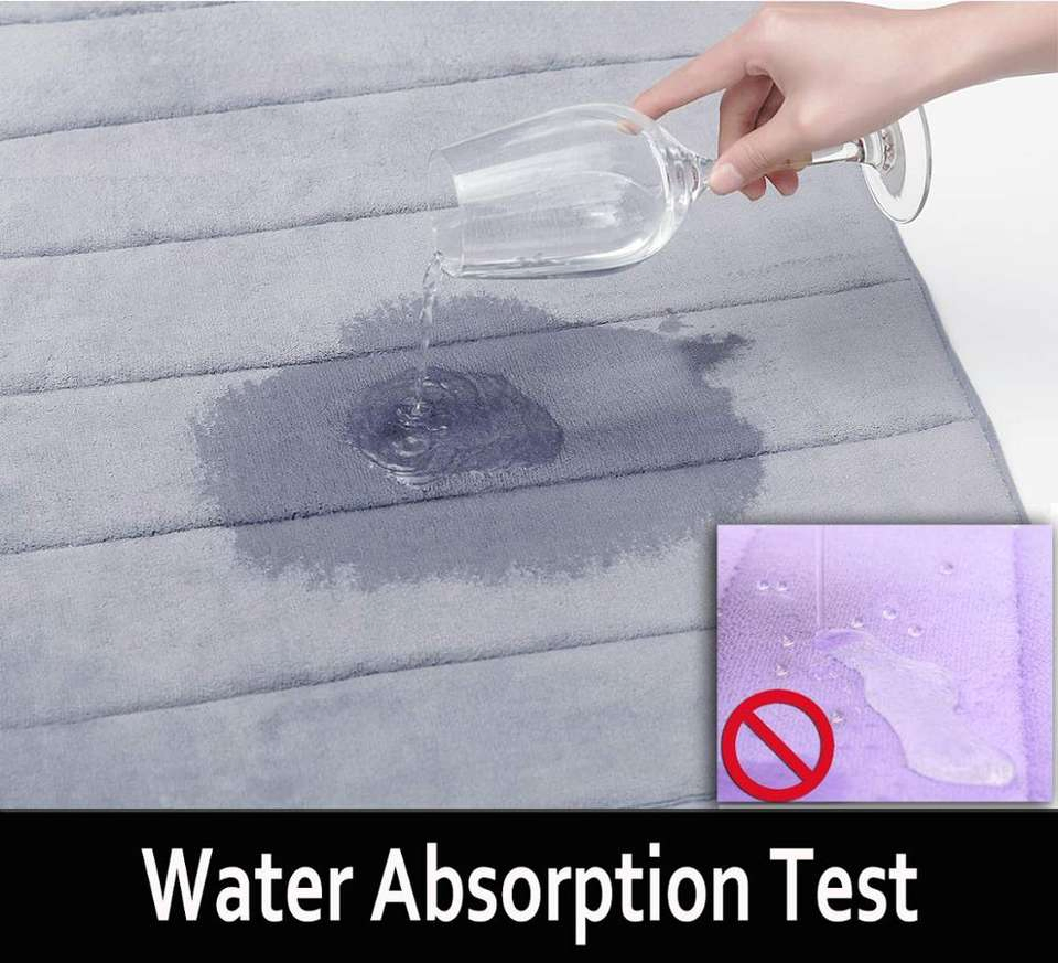 Water Absorb Memory Foam Bath Mat with Memory Effect Non Slip for Bathroom Bedroom Door Using