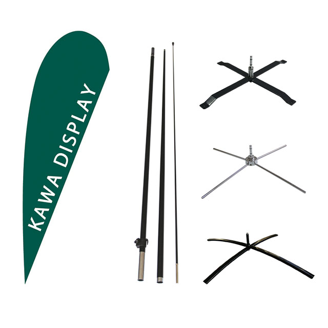 13FT Custom Design Outdoor Advertising Tear Drop Flags with Pole Spike and Portable Base