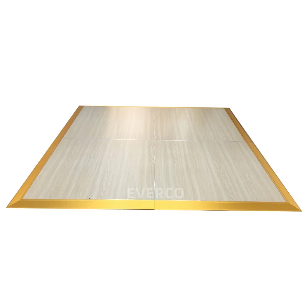 Anti-Slip Wood Grain Portable Dance Floor with Screw Lock Interlocking System for Hotel Wedding Party Events