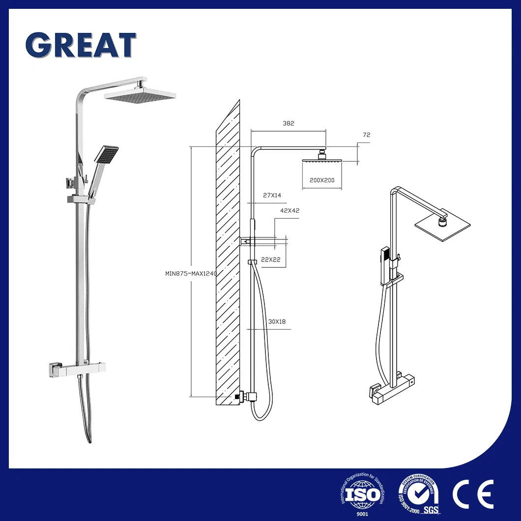 Great Outdoor Shower Faucet Sample Available Shower Towers & Columns China Gl78002sk Thermostatic Shower Kit Set Contemporary Shower Column Set White Supplier