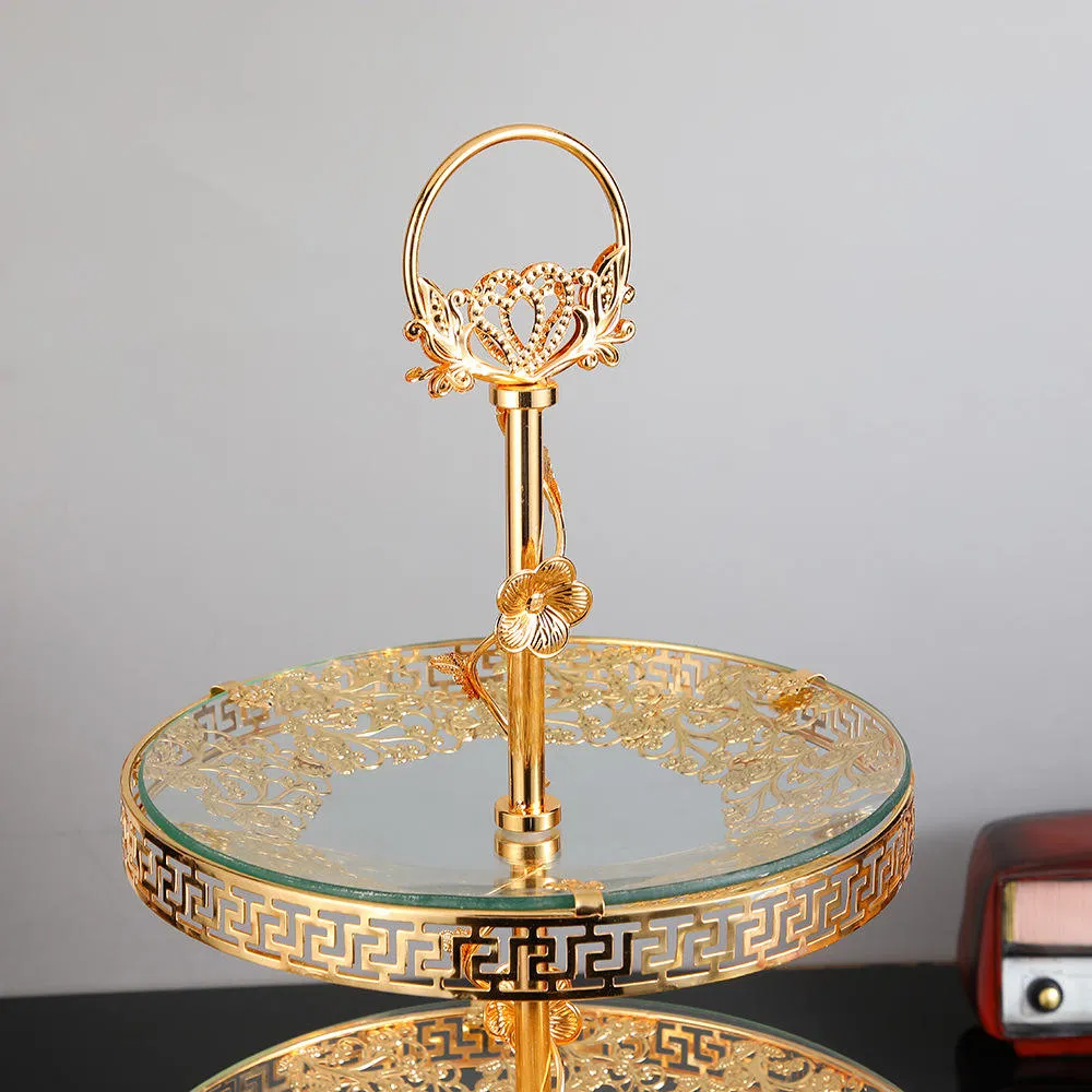 Golden Nordic Fruit Storage Double Layered for Home Living Room Tray
