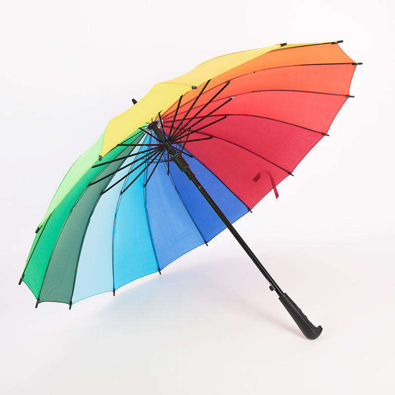 High Quality Factory OEM 24 Inch 16 Ribs Rainbow Straight Golf Umbrella