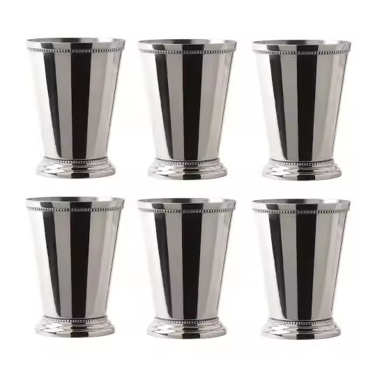Reusable 350ml Stainless Steel Metal Silver Gold Rainbow Cocktail Mixed Drinks Mojito Mint Julep Cup for Bar Party Wedding