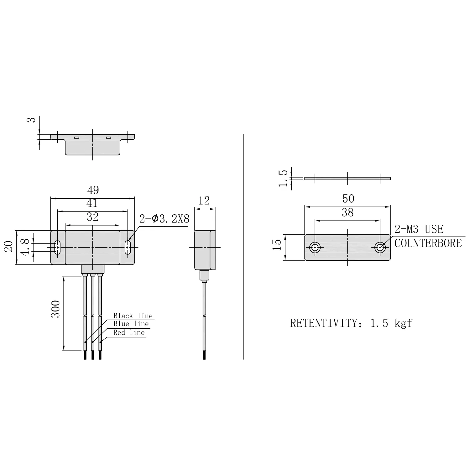Manywell Magnetic Sensor Switches C - 104 Industria Equipment Plastic Magnetic Suction