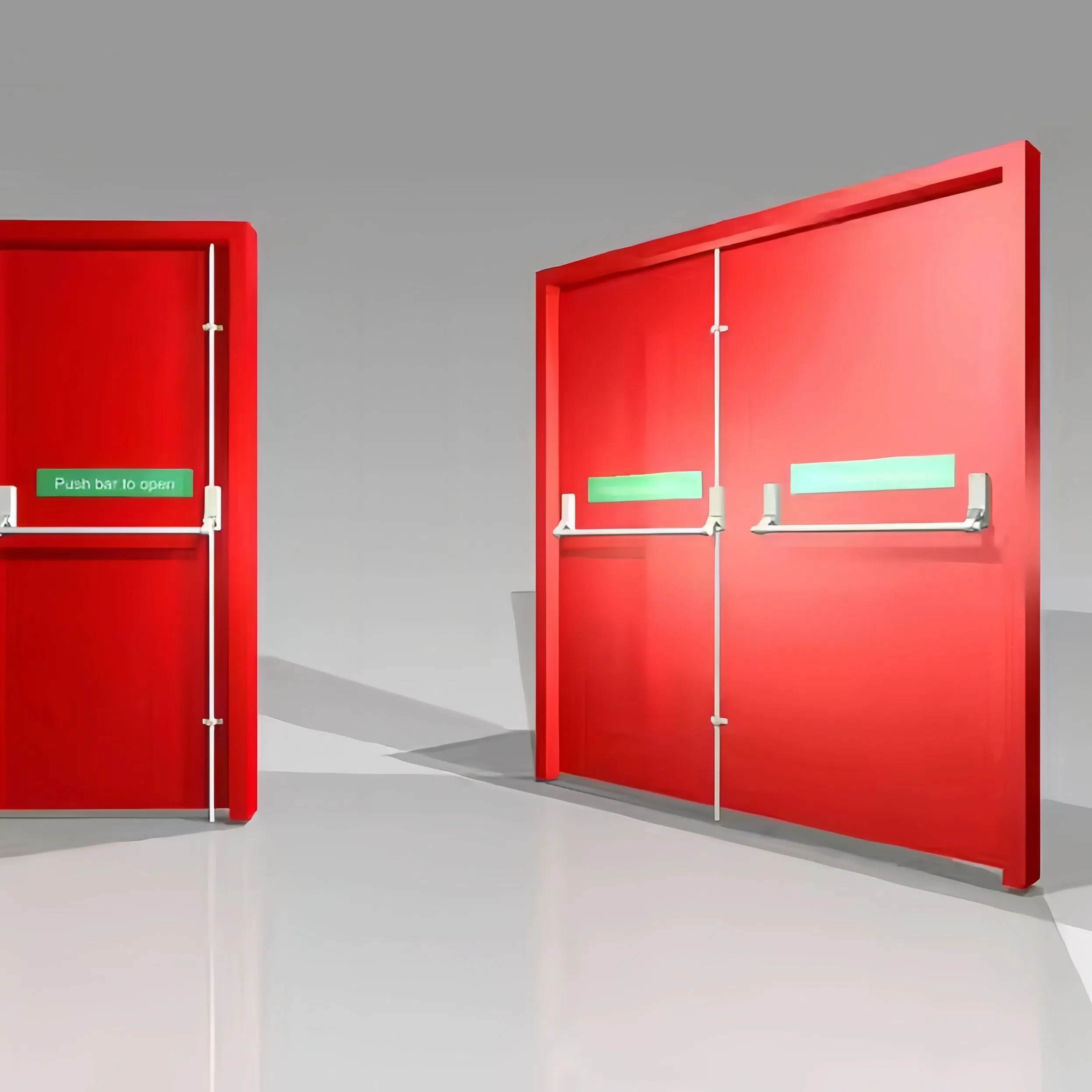 Wholesale Fire Rated Steel Double Door with Glass for Hotel Emergency Exit - Factory Price China