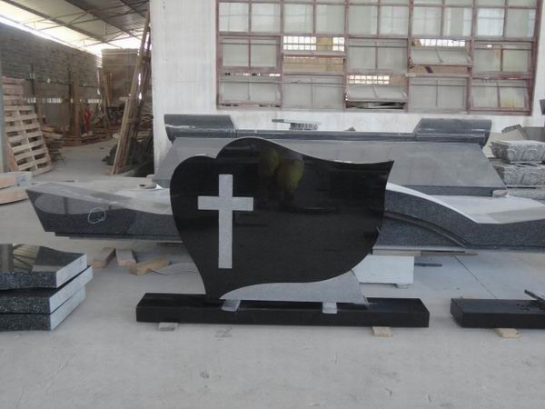 China Black Granite Grave Stone Tombstone Monument Carved Headstone
