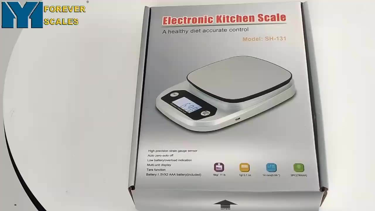 Кухонные весы цифровые 5кг 0.1г, нержавеющая сталь
