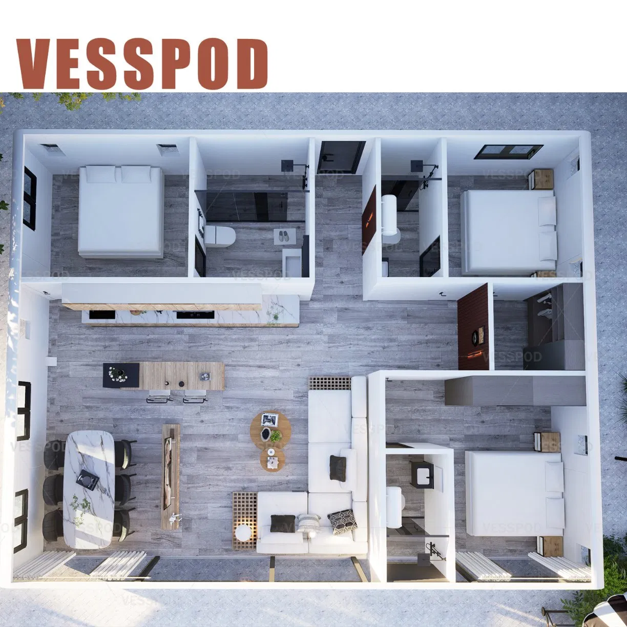 20FT/30FT/40FT Vesspod High-Strength Steel Prefab Hotel Pod Home Airbnb Space Capsule House Tiny House Luxury Prefab House Apple Cabin with Factory Price