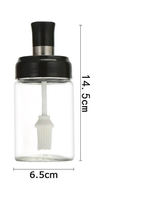 Household Glass Spice Oil Container Jar with Spoon Brush Stick Kitchen Storage