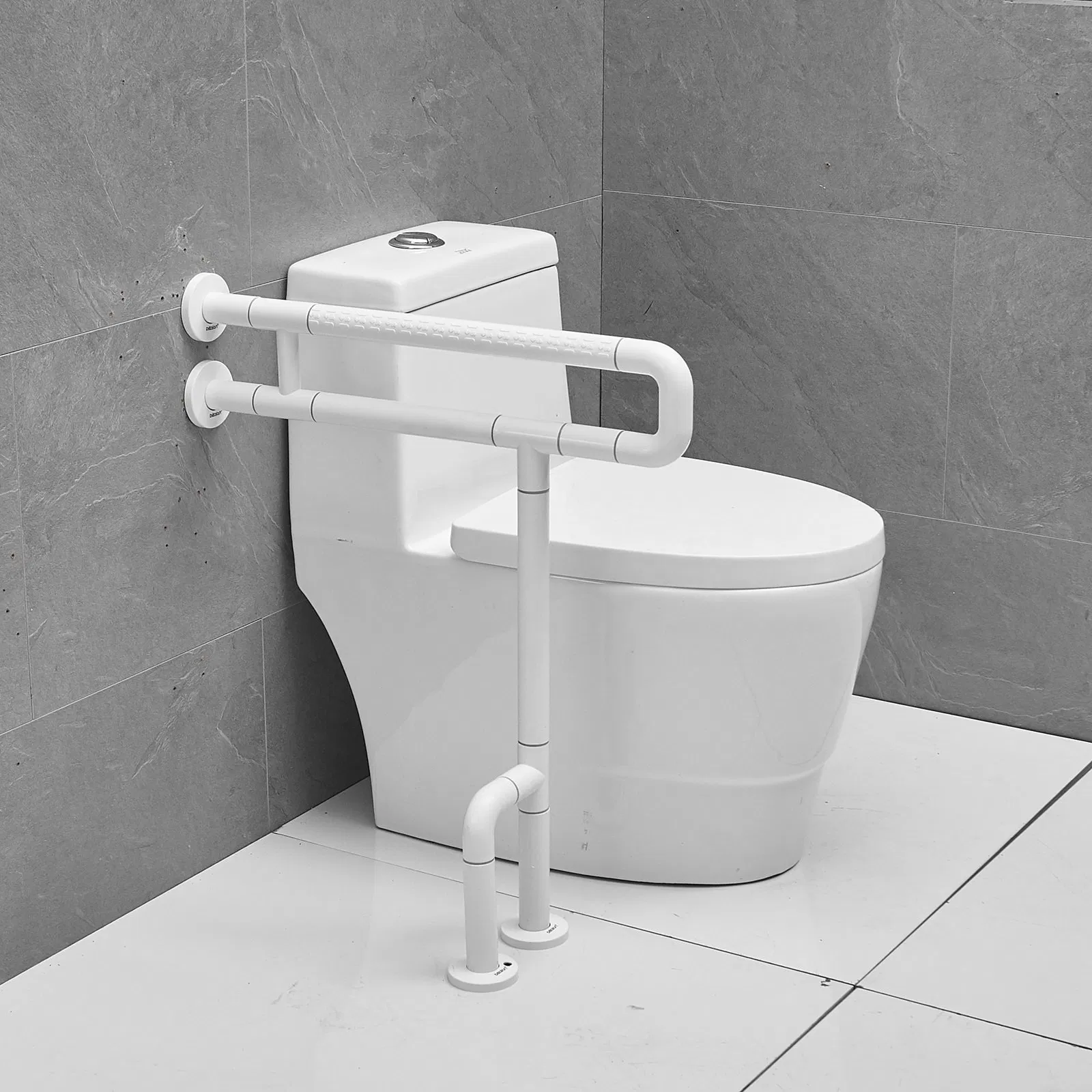 Поручень для унитаза желтый 4 точки опоры, нержавеющая сталь