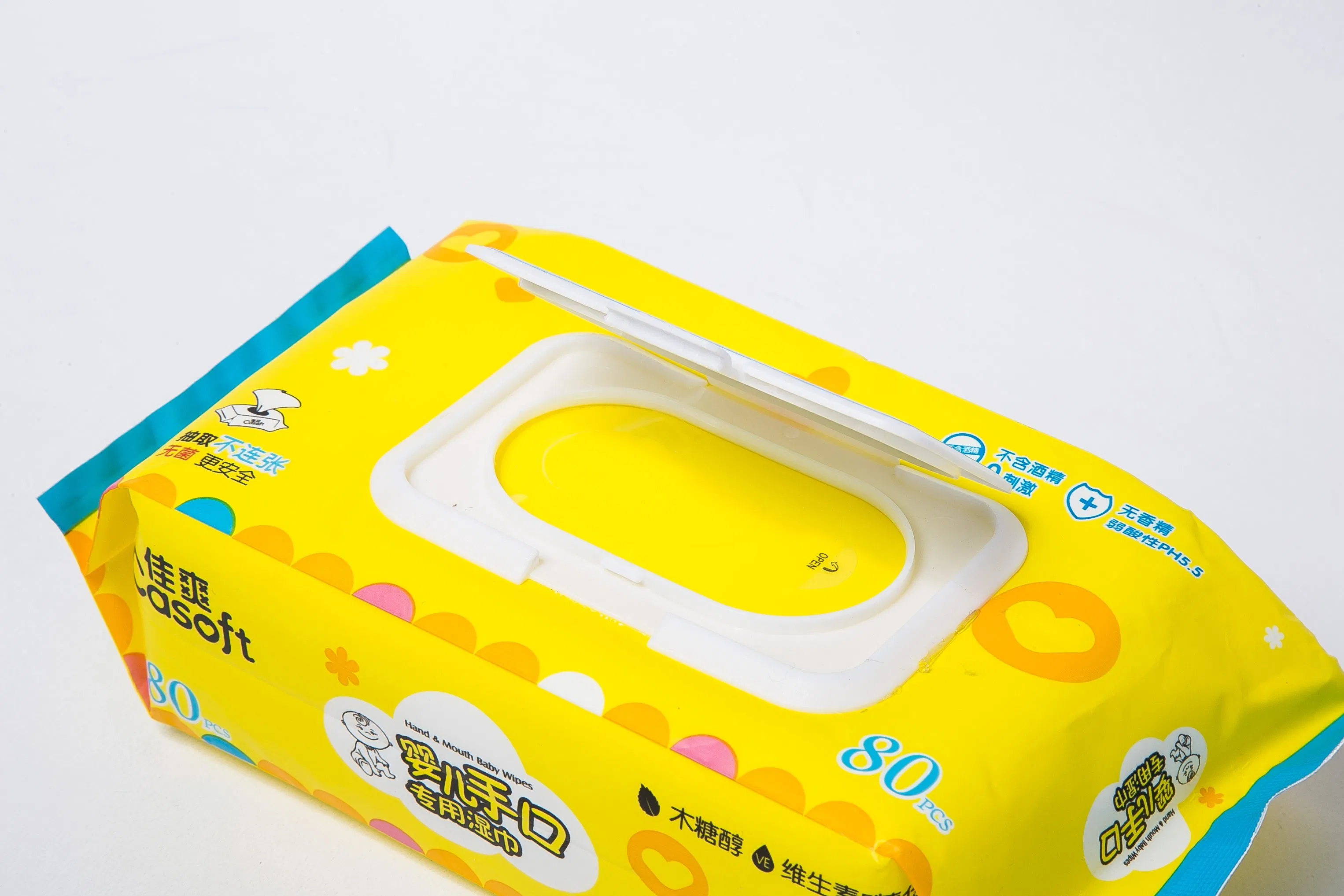 80PCS Organic Baby Wipes Reusable Case Biodegradable Bamboo Baby Wet Wipes
