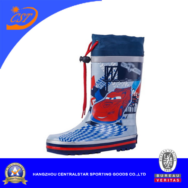 Adjustable Nylon Collar Kids Rain Rubber Boots 66996