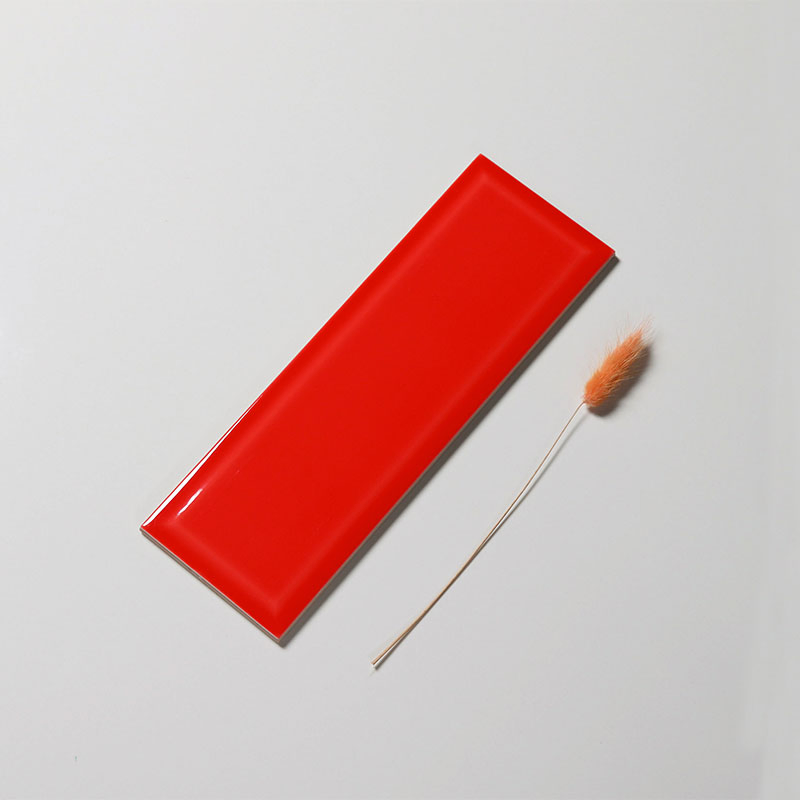 Cheap Backsplash Kitchen Wall Red Color 4X12inch Glossy Subway Tile