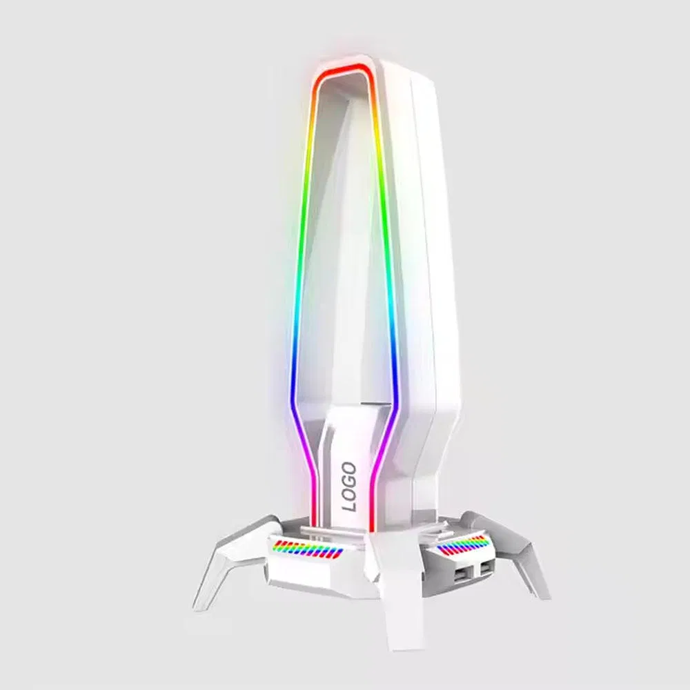 New Popular RGB Gaming Headphone Holder Desk Headset Display Stand with USB 2.0 Hub