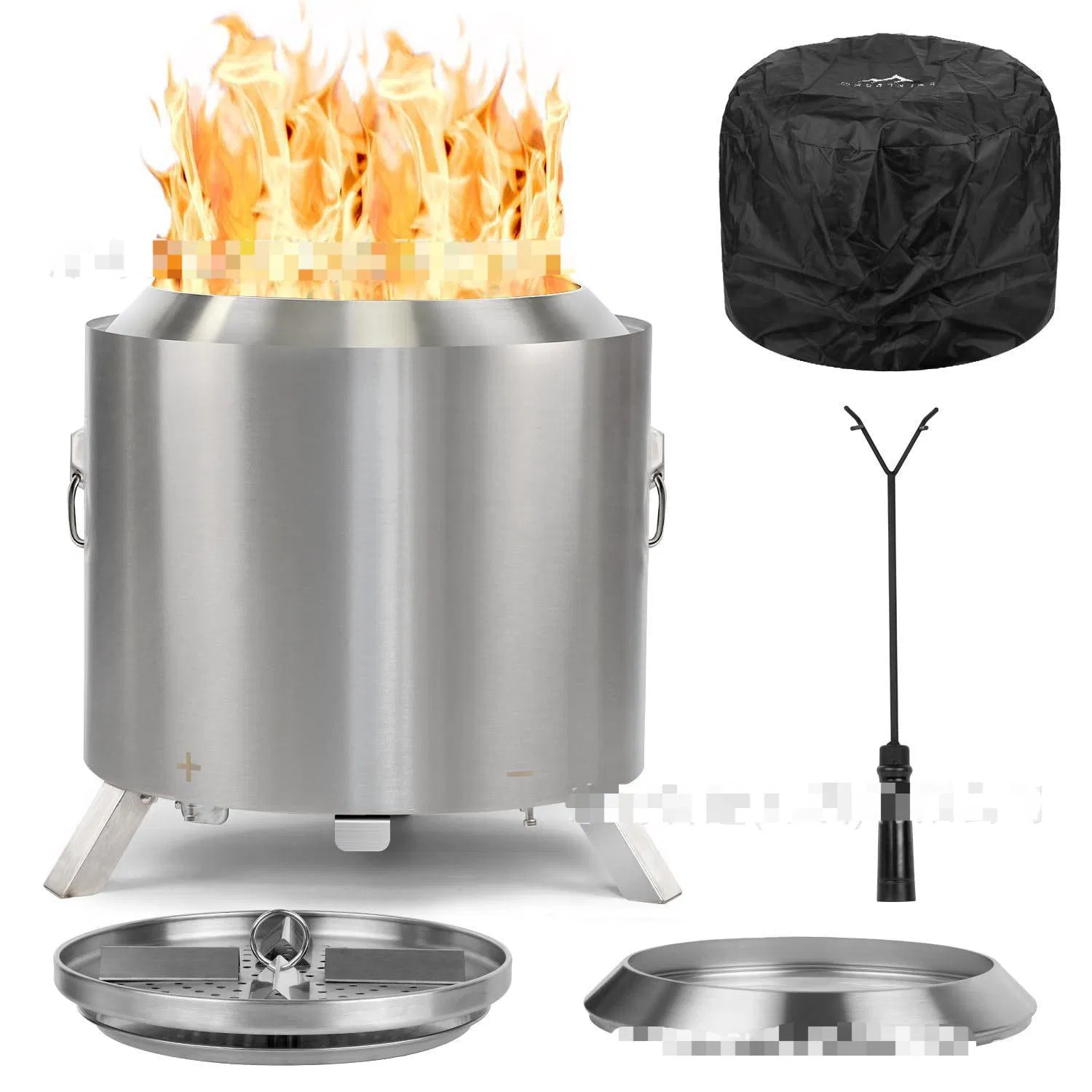 Smokeless Firepit with Wood Pellet Twig Wood Fuel for Outdoor Use