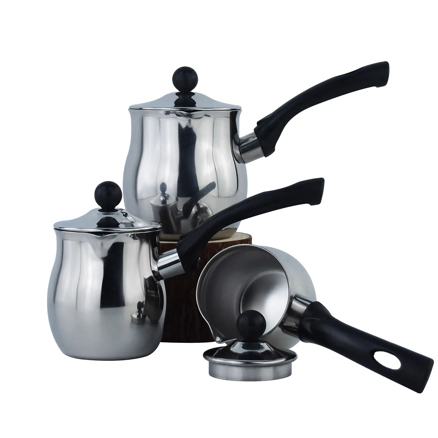 Mirror Light Bakelite Handle Big Belly Coffee Mug Pot