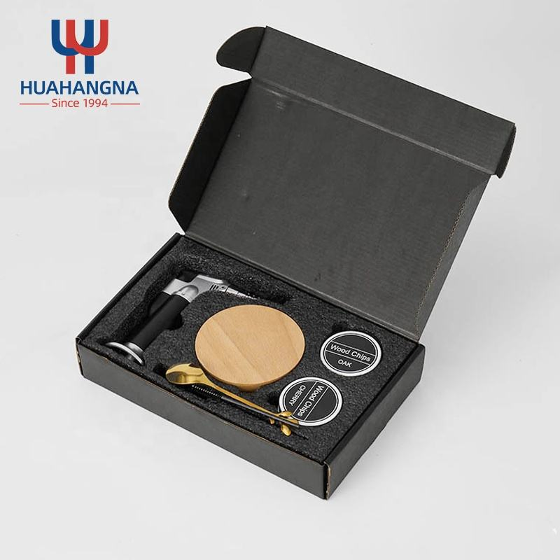 Old Fashioned Chimney Drink Smoker Infuser Smoking Saucer Set Bar Whiskey Smoker Gifts Box with Chips