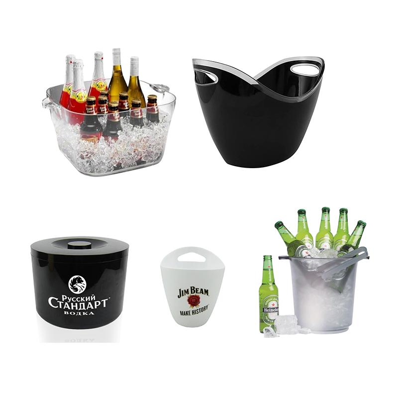 Promotional Customized High Quality Party Oval 8L 12L Ship Round Shape Wine Champagne Plastic Beer Ice Bucket for Cayman Reef Remy Martin Glen Sloy