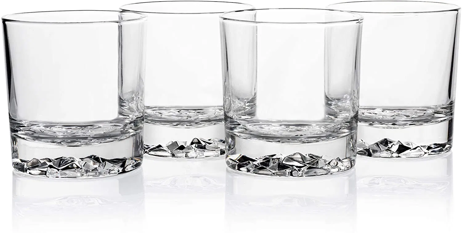 Amazon 11.5oz Old Fashioned Tumblers Lowball Rock Beverage Whiskey Glass for Finlaggan Forest Whisky Forties Four Roses