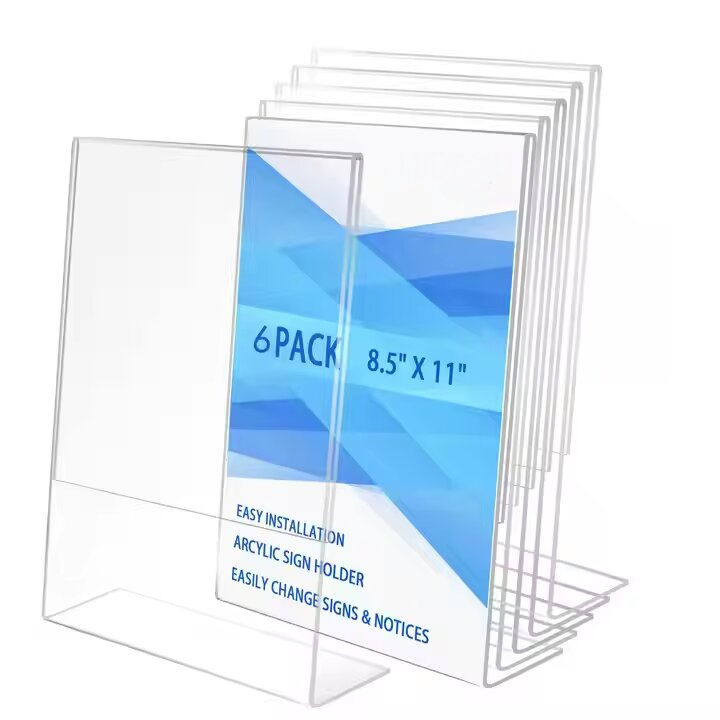 Wholesale High Quality Acrylic Sign Holder 8.5*11 Lshape