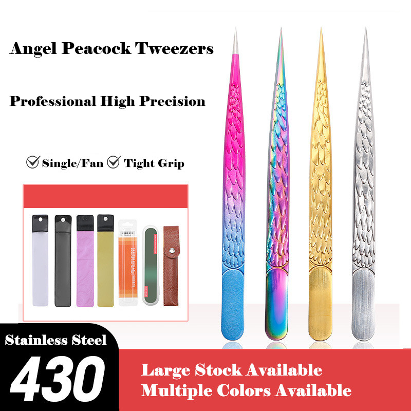 Sharp Tip Angel Straight Curved Micro Isolation Volume Eyelash Extension Lash Tweezers