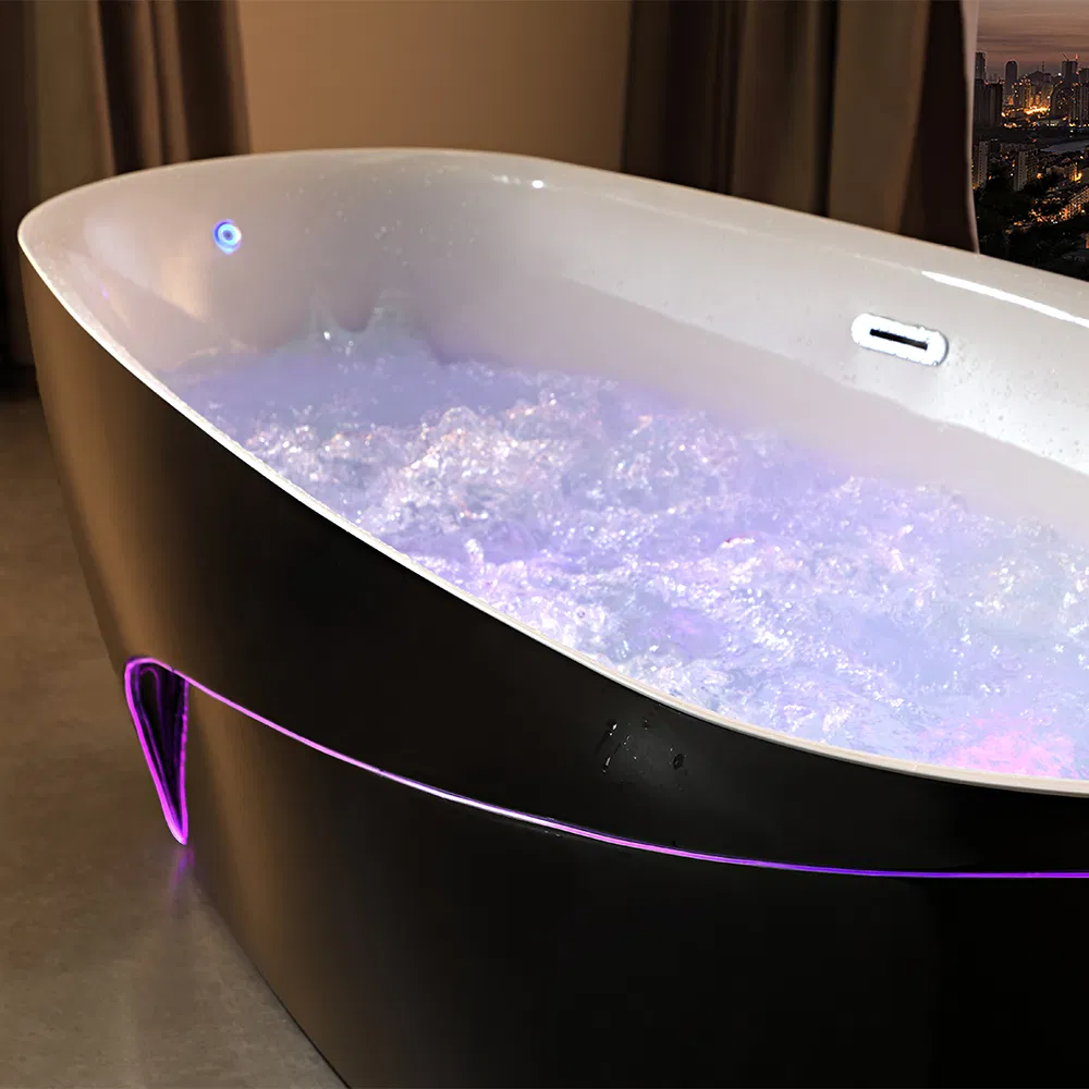 Акриловая угловая ванна с гидромассажем и подсветкой