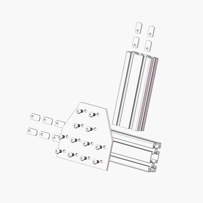 China Manufacturer OEM ODM RoHS 6084 12 Hole Tee Joining Aluminum Plate #4080 for Aluminum Profile 3060 4080