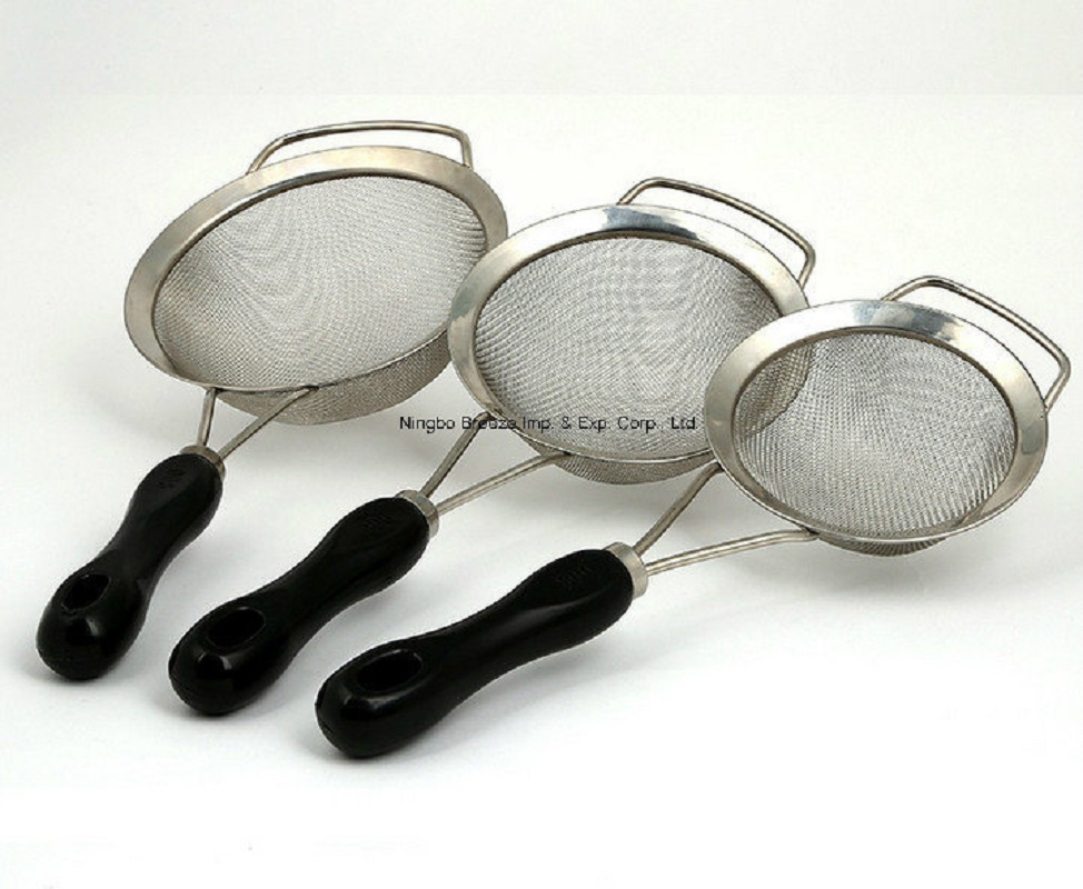 High Quality Kitchenware Stainless Steel 304 Kitchen Strainer with Handle