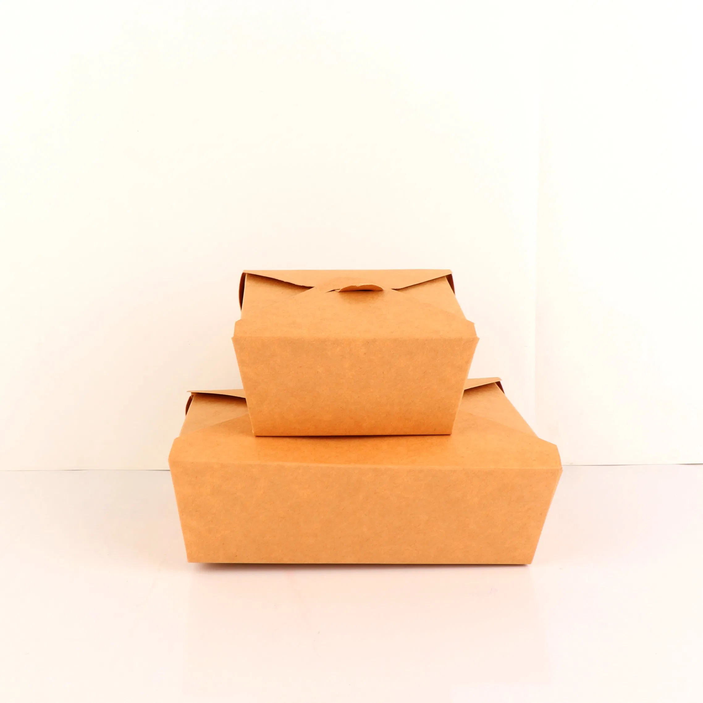 Wholesale Food Grade Takeaway Disposable Kraft Paper Fast Biodegradable Portable Food Packaging