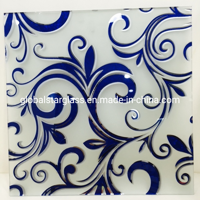 4, 5, 6mm Golden Titanium Coated Ice Flower Acid Etched/Stained/Frosted/Stained/Sandblasting/Non Finger Glass/ Design Art Decorative Glass for Door, Decoration