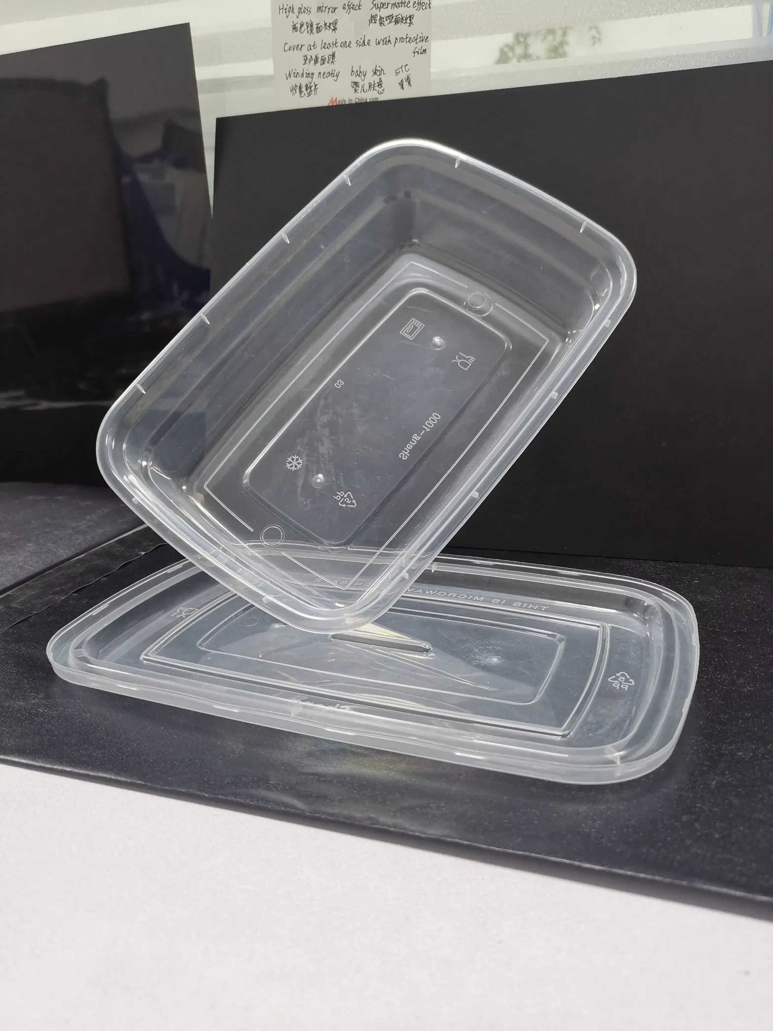 Microwave Safe Takeaway Plastic Meal Prep Food Container with Lid