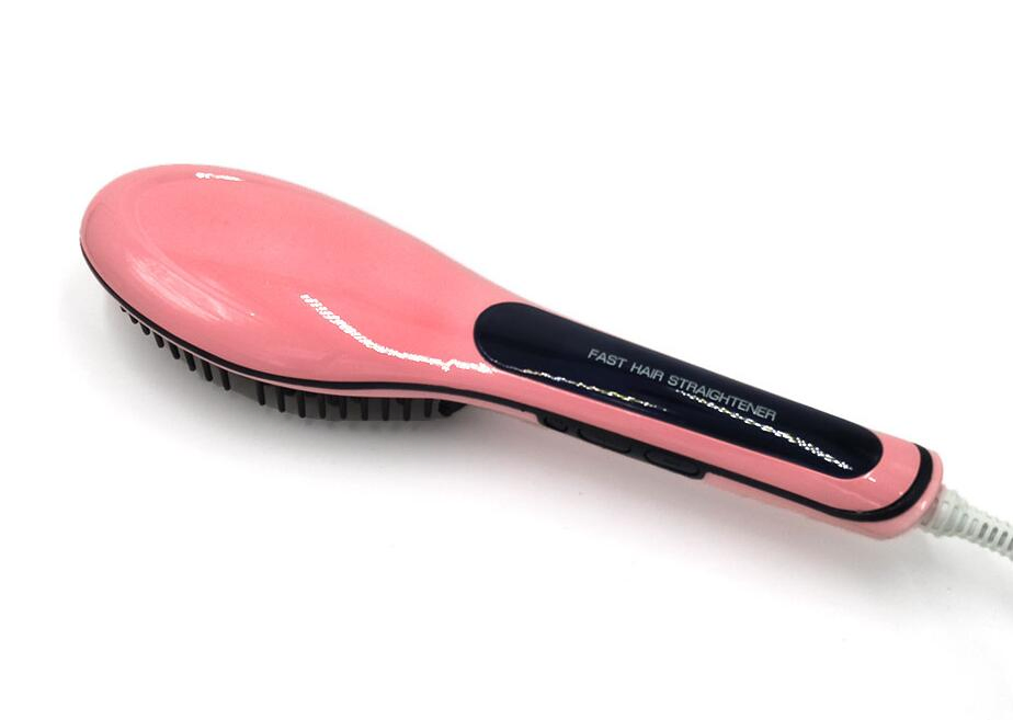 Electric Ceramic Hair Straightener Brush, Massager