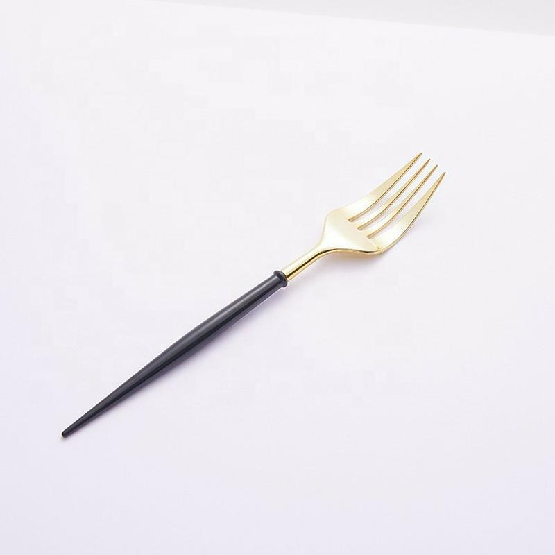 Wholesale Unique Gift Items Cheap Plastic Electroplated Disposable Cutlery Set with Gold/Silver/Black Handle & Gold Utensils for Sale