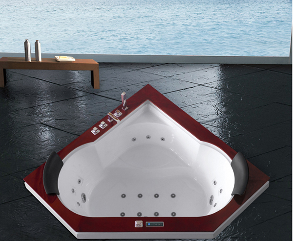 Угловая ванна для двоих с гидромассажем и подсветкой