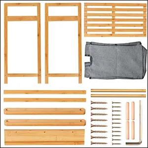 Dual Compartments Storage Laundry Hamper Bamboo Laundry Basket