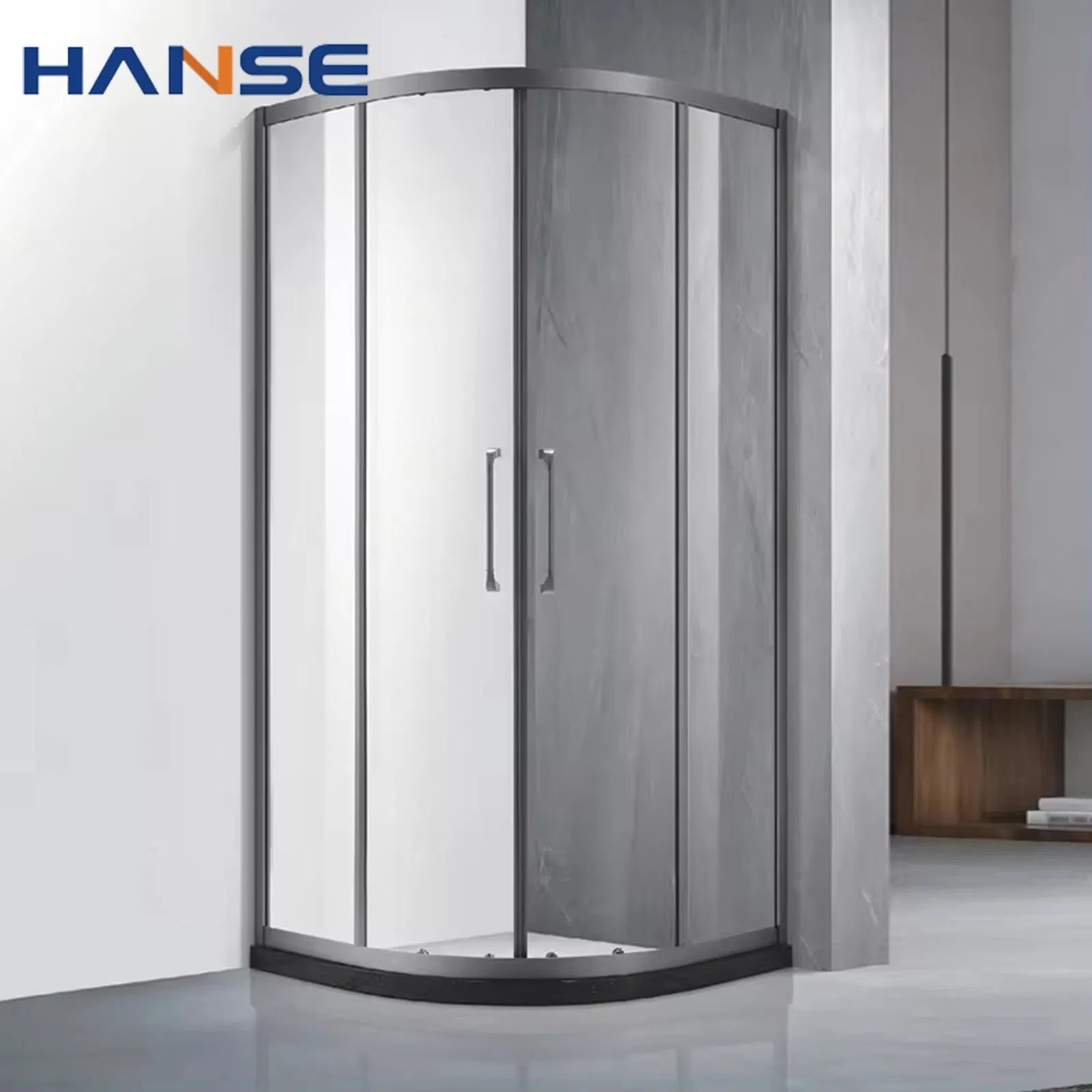 Modern Design Rectangle Shape Bathroom Glass Shower Door Aluminum Sliding Shower Room