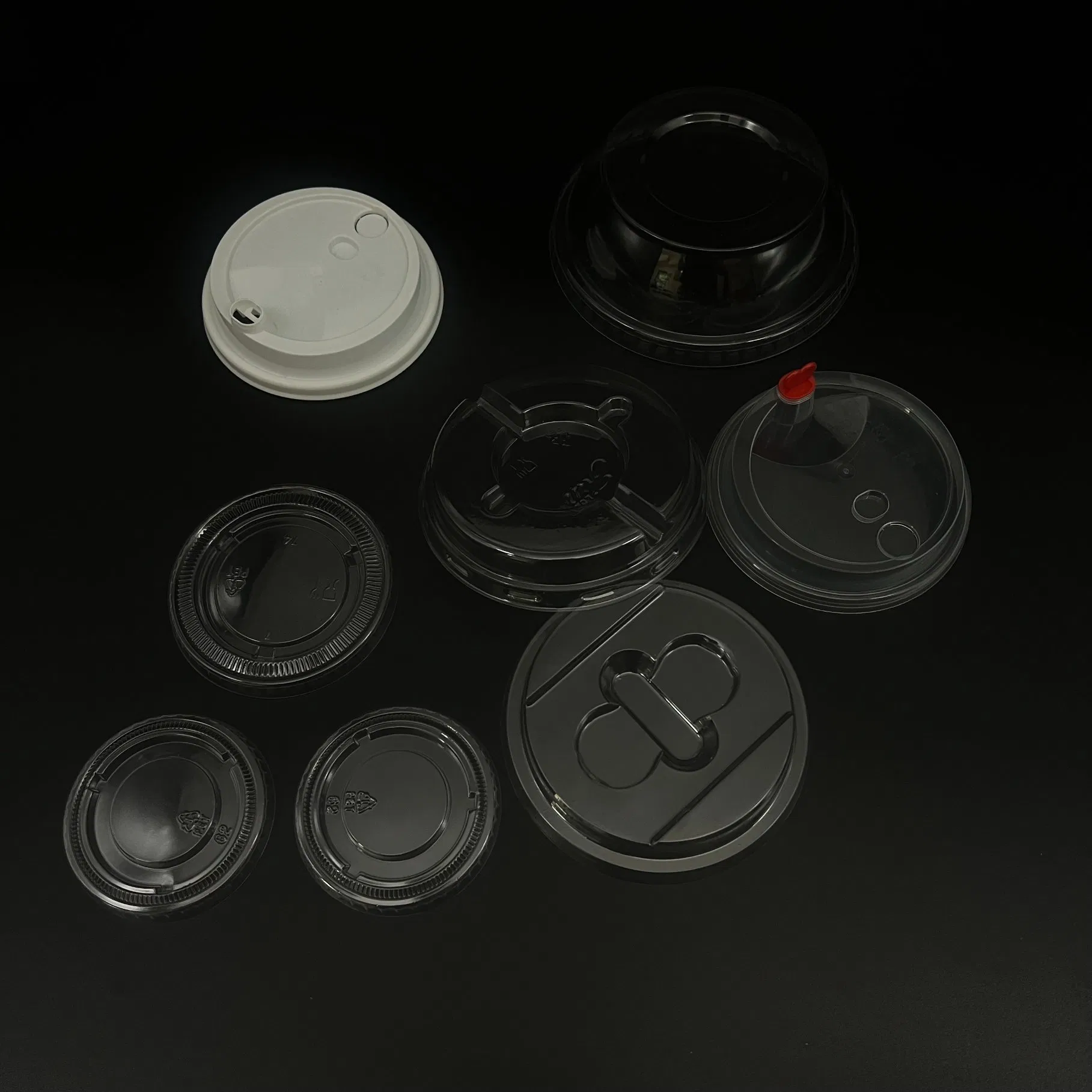 90 Plastic Disposable Lid with Red