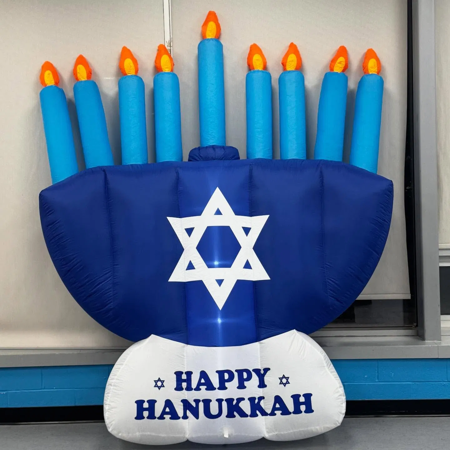 Boyi Hanukkah Decorations LED Inflatable Menorah for Festival Inflatable Hanukkah