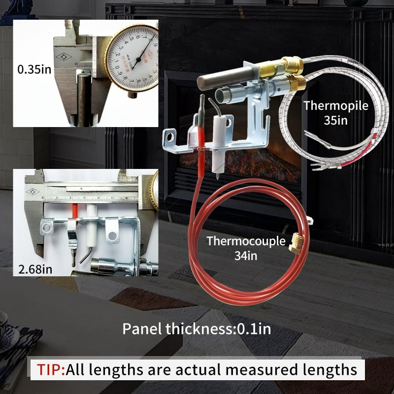 Gas Log Ods Pilot Assembly with Thermostat Control System