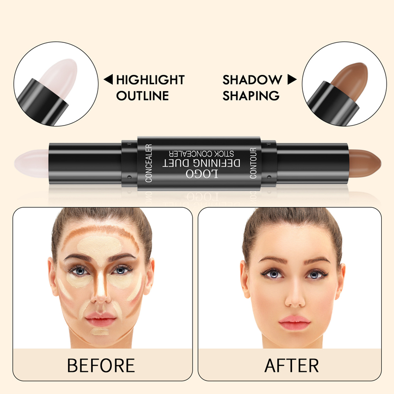 Ditong Double Head Contouring Shadow Moisturizing Waterproof Matte Highlighter Contour Stick