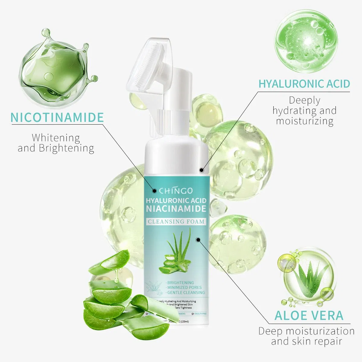 Deep Cleansing Brightening Nourishing Whitening Moisturizing Face Cleanser Foam