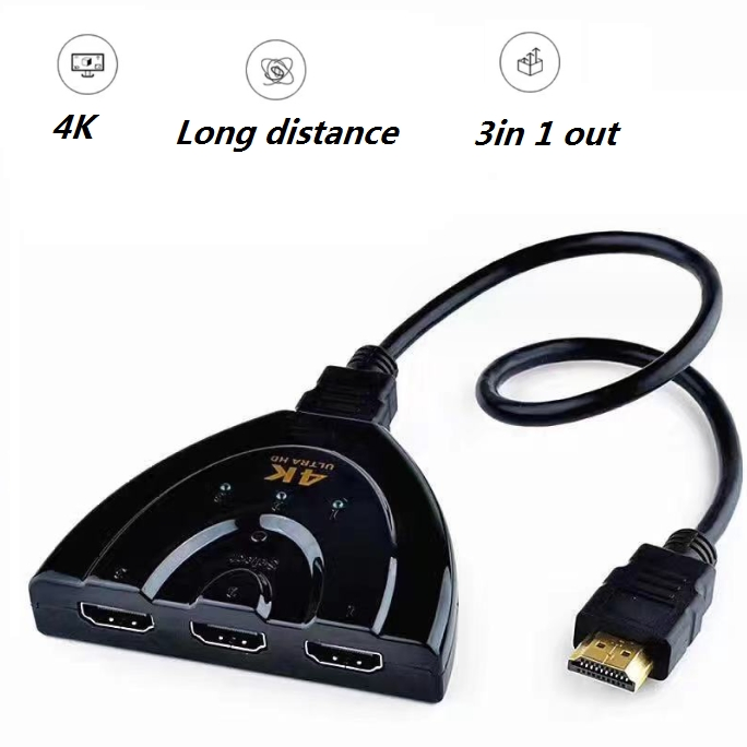 Ultra HD 4K HDMI Switcher with 3 Inputs and 1 Output