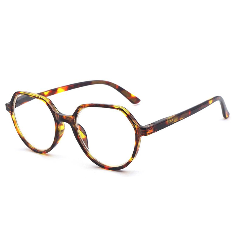Geometric Round Ultra Light Ultra Thin Plastic Reading Glasses with Flexible Temples for Unisex