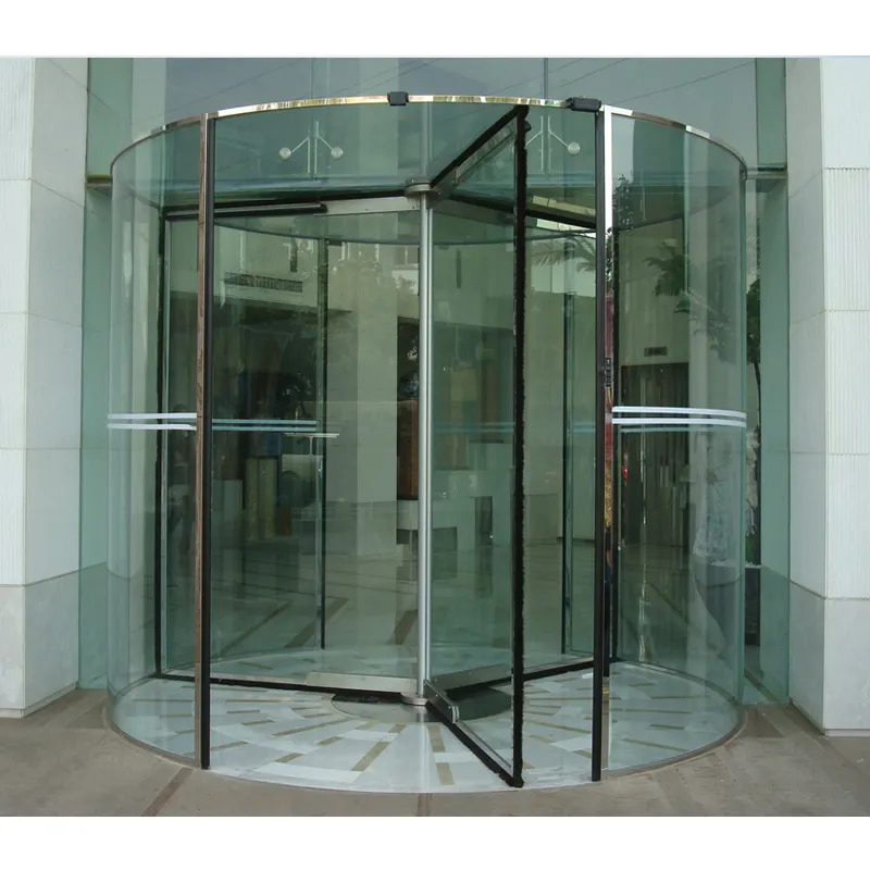 2 Wing 3 Wing Auto Rotate Aluminum Frame Hotel Lobby Two-Flap Revolving Glass Doors
