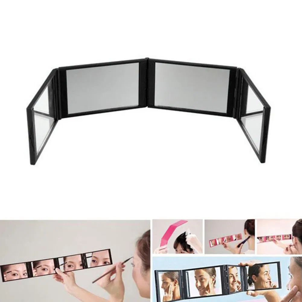 4 Panel Expandable Mirro Foldable Compact Cosmetic Make up Mirror