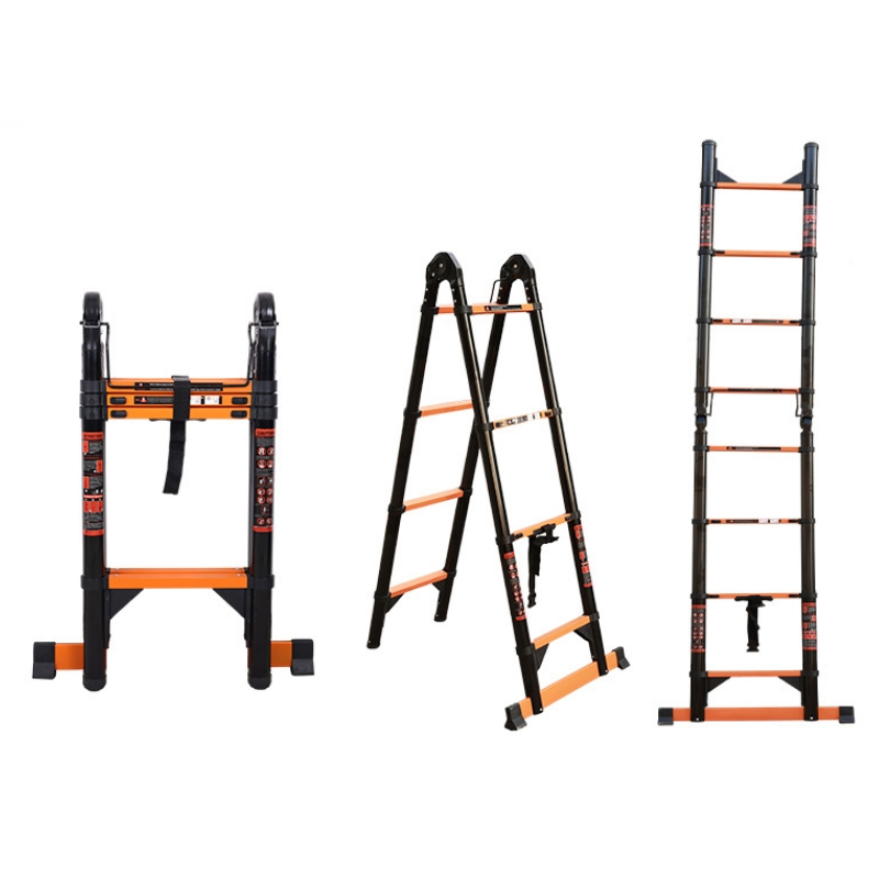 Carbon Steel Hinged Double Sided Telescopic Ladder
