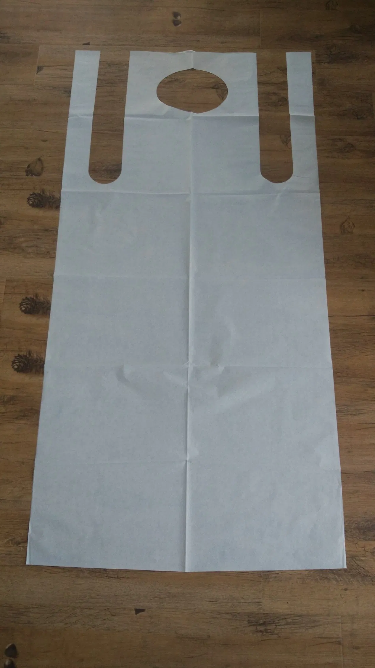 Eco Waterproof Adult Paper Poly Disposable PE Plastic Paper Nonwoven Apron Bib
