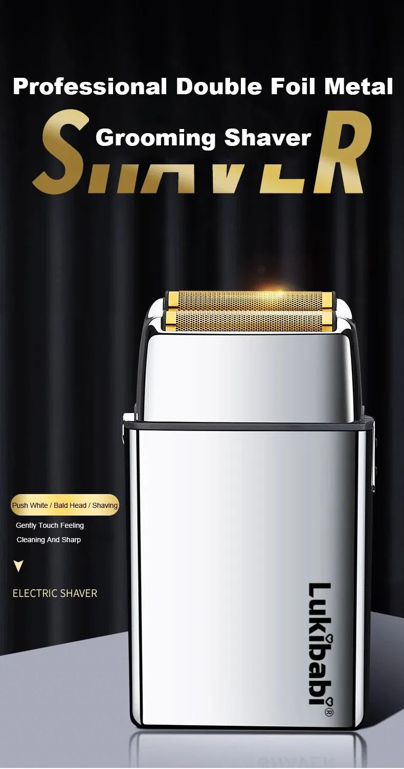 Portable USB Rechargeable Cordless Waterproof Silver Gold Face Shaving Razor Professional 2 Head Foil Grooming Electric Shavers