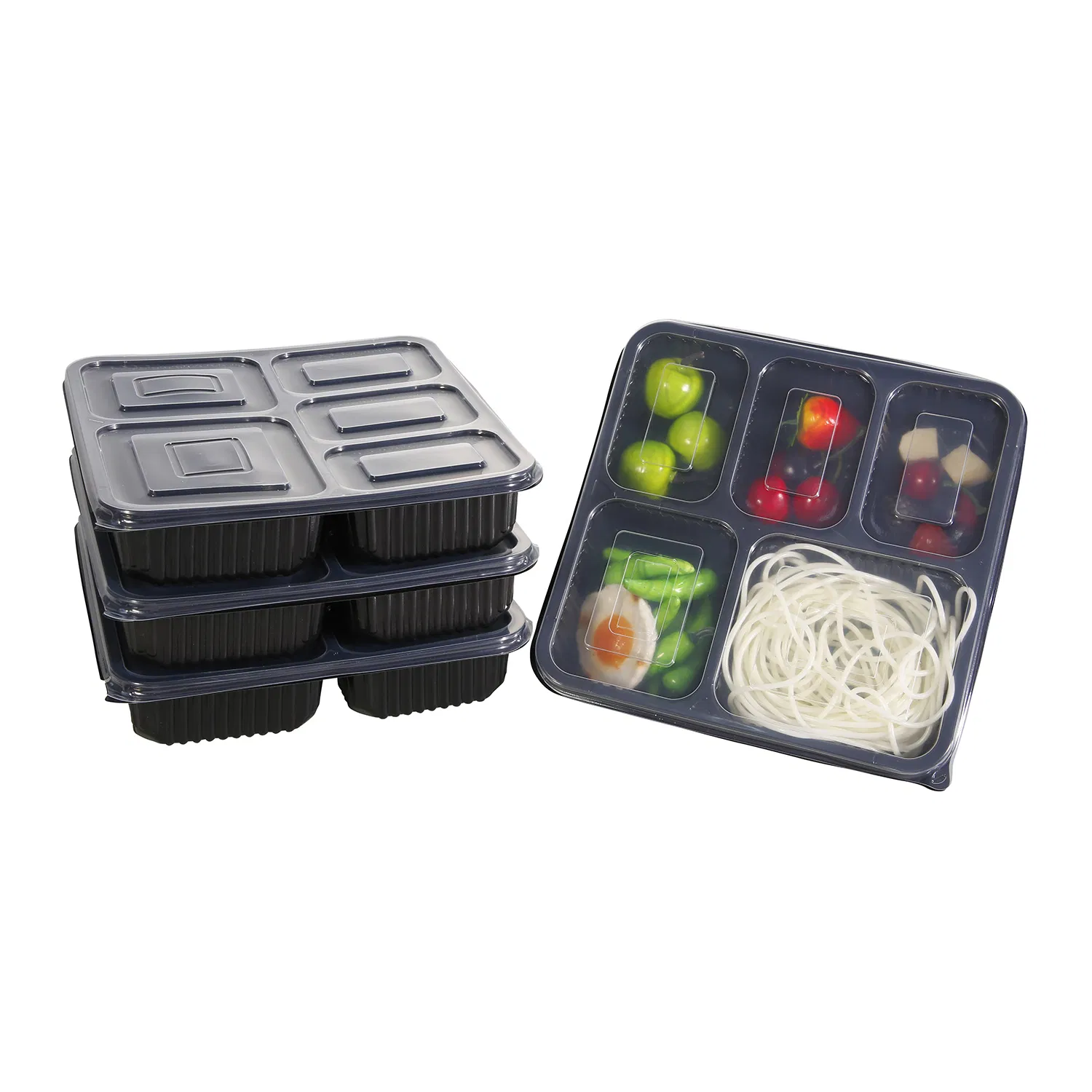 5 Compartment Clear Compartment Food Plastic Box
